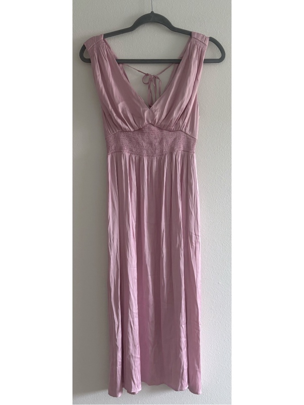 Old Navy Pink Satin Slip Midi Dress Small Petite - Picture 2 of 13